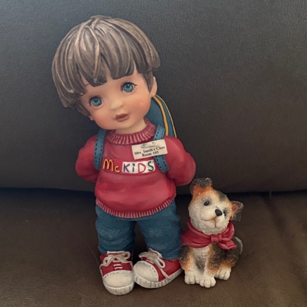 Mckids first day of school with dog companion
